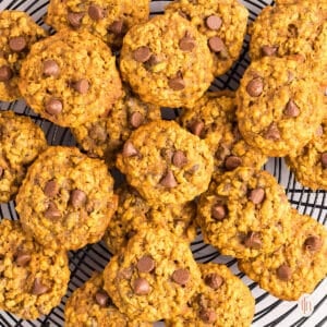 baked cookies cooling on a wire rack.