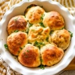 a casserole dish of baked turkey and stuffing piroshki.