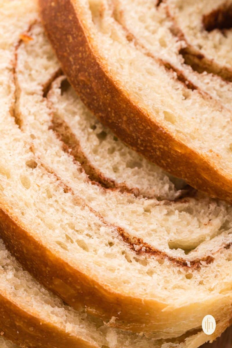 Slices of bread.