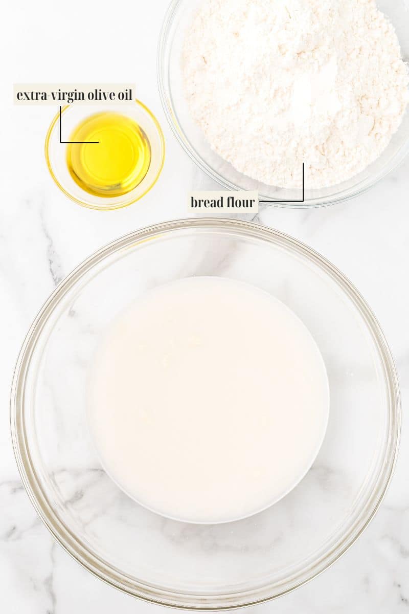 Labeled ingredient image for cinnamon bread recipe.