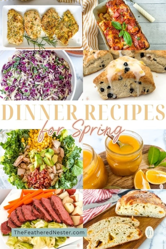 Titled graphic collage of 8 spring food images.