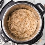 Shredded chicken in an Instant Pot.