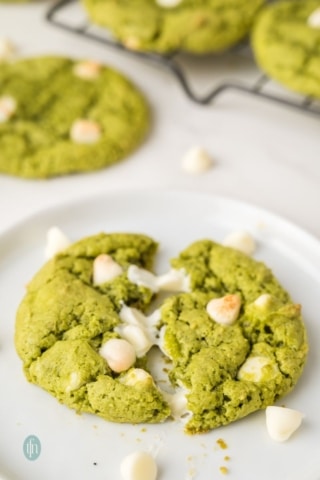 Matcha White Chocolate Cookies - The Feathered Nester