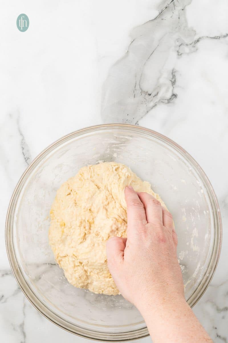 Dough on a bowl.