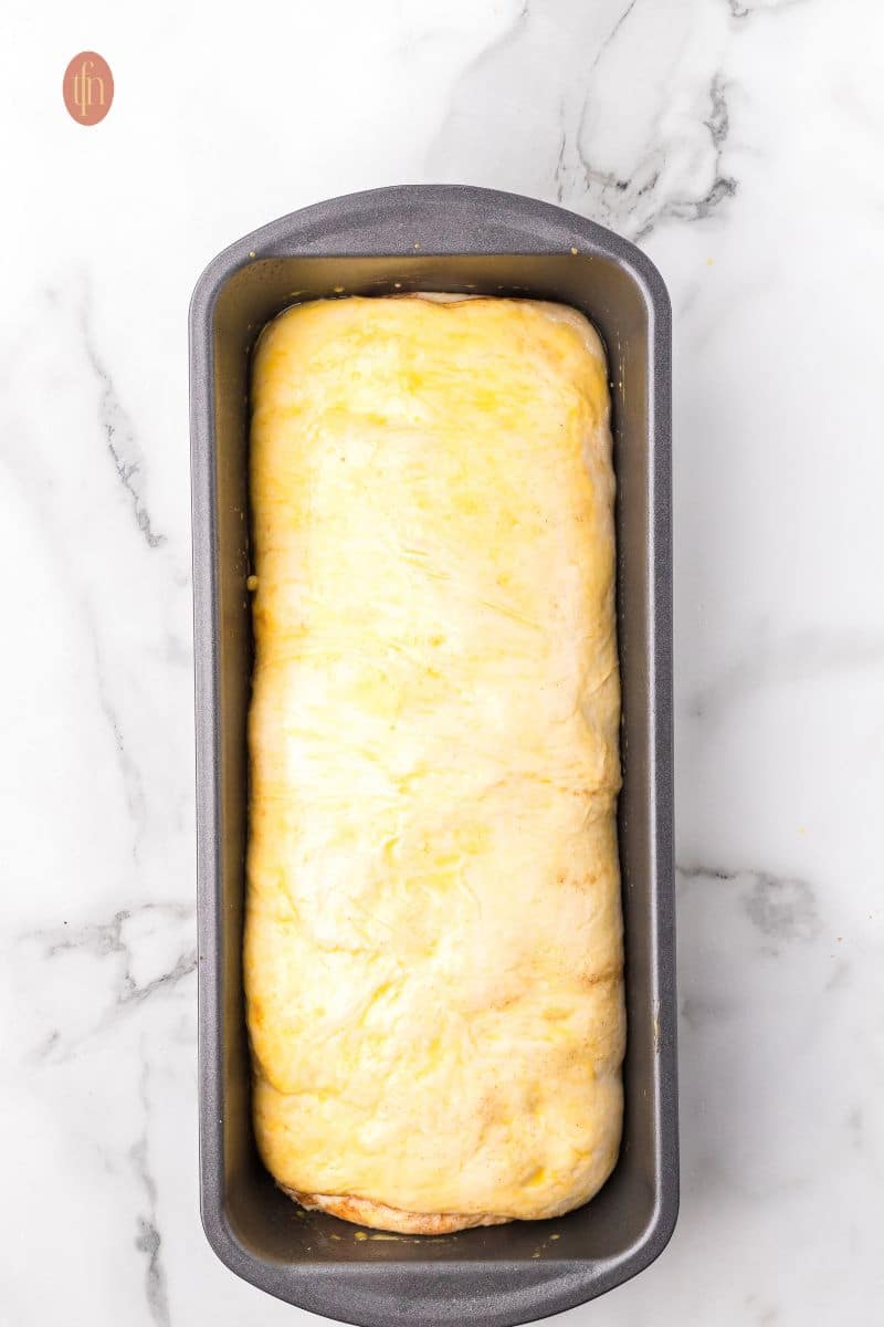 A pan of unbaked dough.