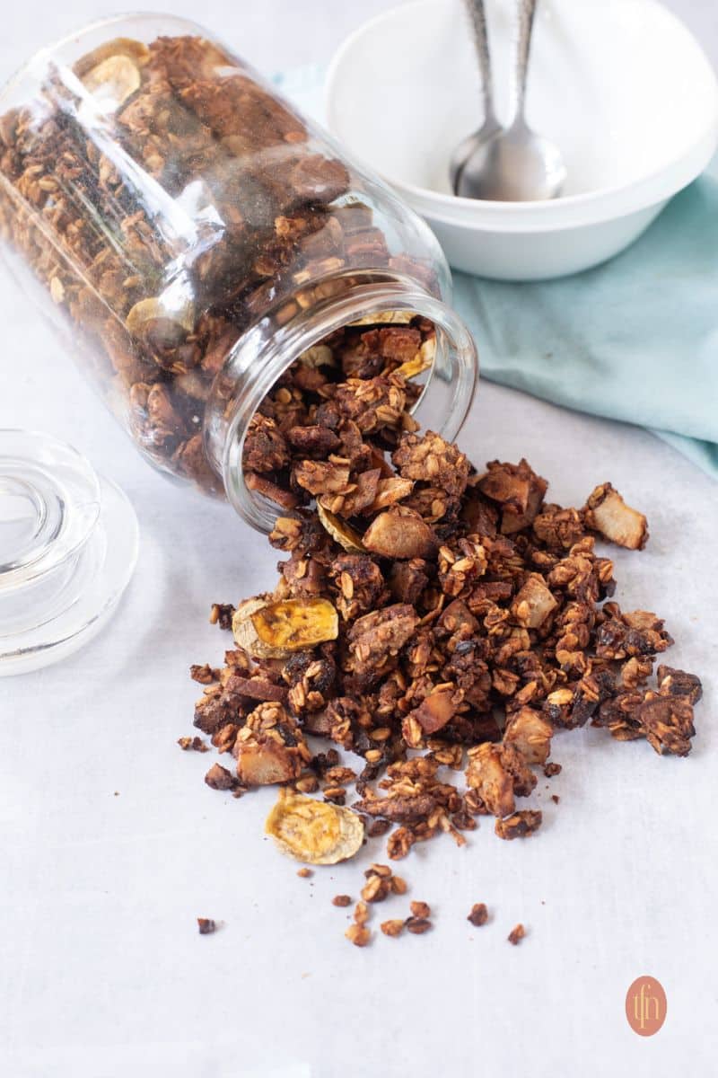 A jar of sourdough granola.