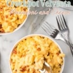Titled graphic collage for mac and cheese recipe.