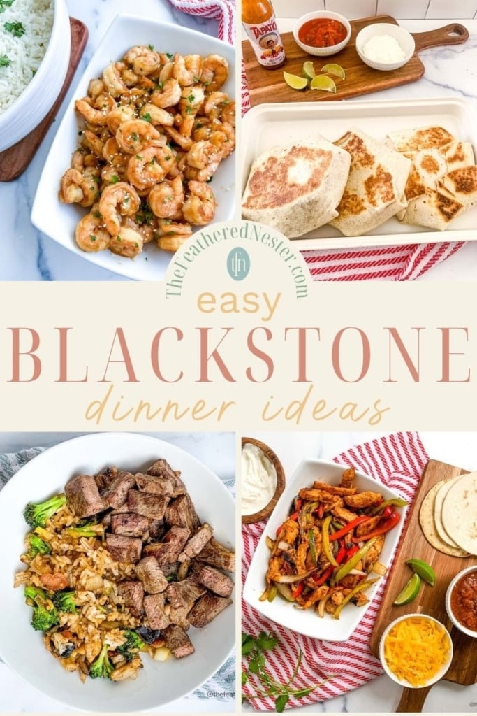 Titled graphic collage of 4 blackstone food images.