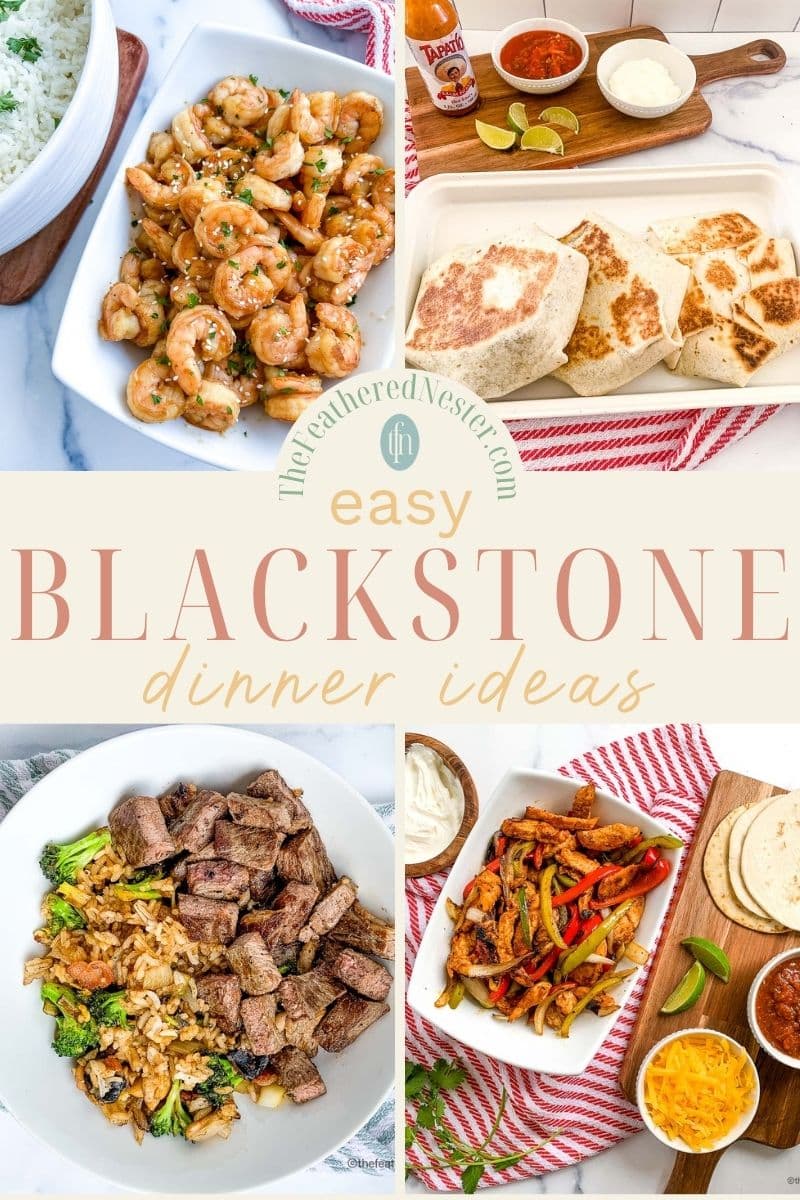 Titled graphic collage of 4 blackstone food images.