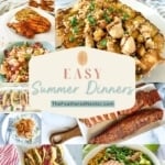 Titled graphic collage of 10 summer dinner food images.
