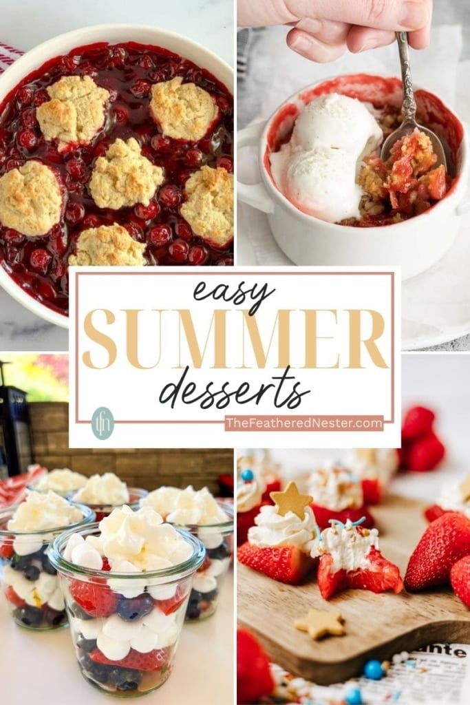 Titled graphic collage of 4 summer dessert images.