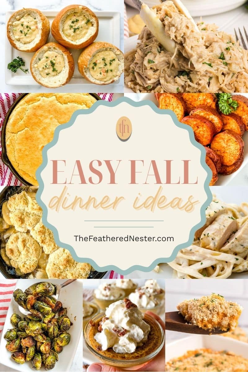 Titled graphic collage of 9 fall food images.