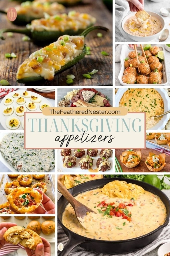 Titled graphic collage of 12 appetizer images.