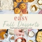 Titled graphic collage of 6 fall dessert images.