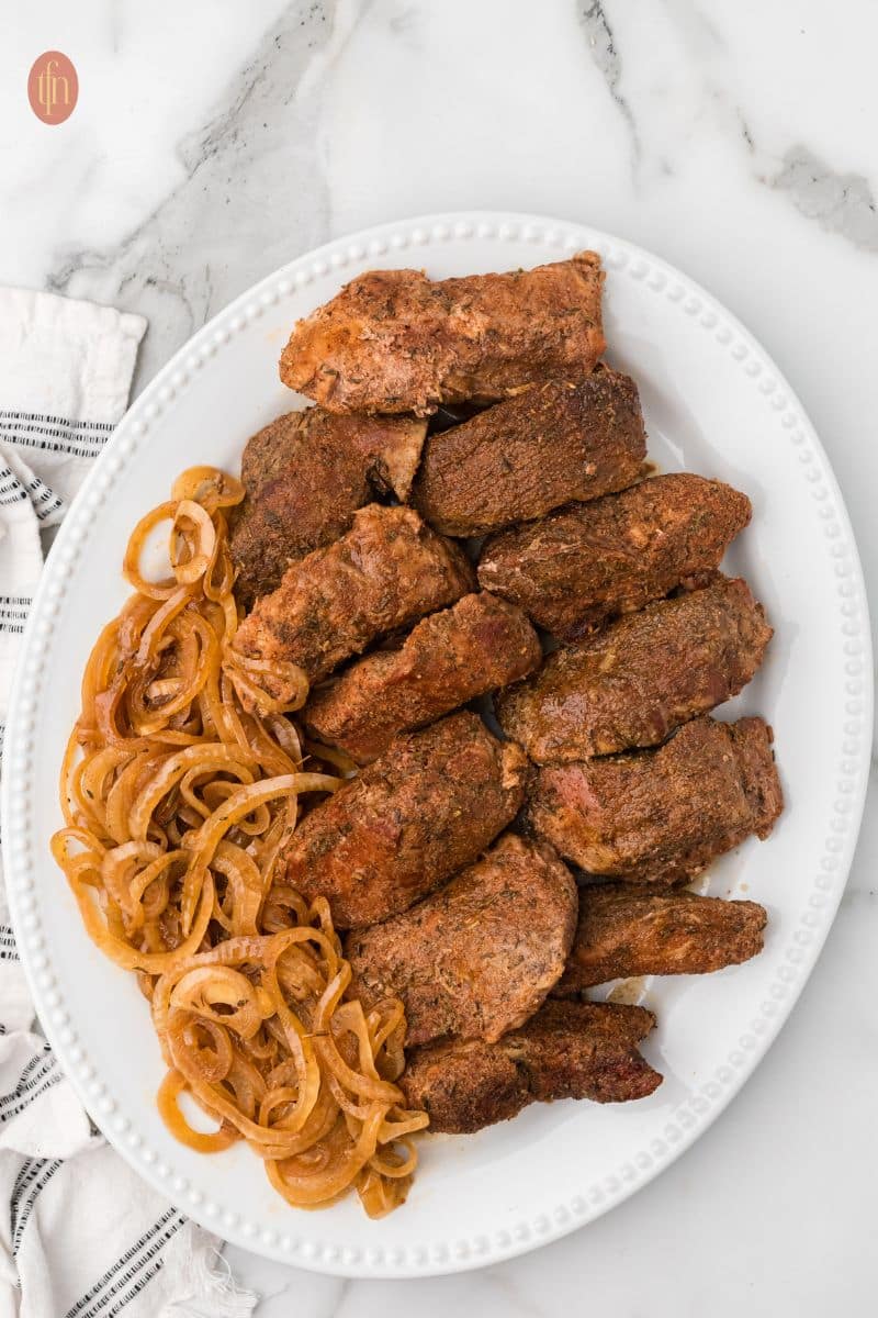 a platter of Slow Cooker Country Style Ribs.