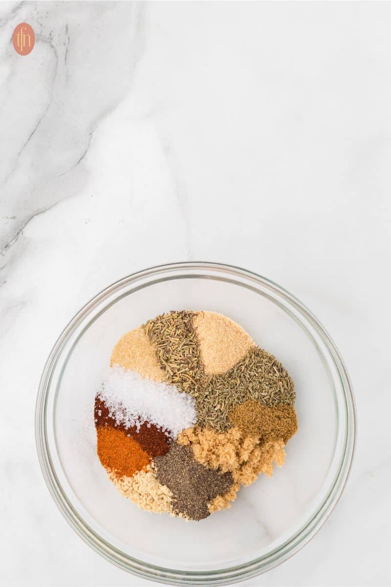 dry ingredients in a bowl for Slow Cooker Country Style Ribs.