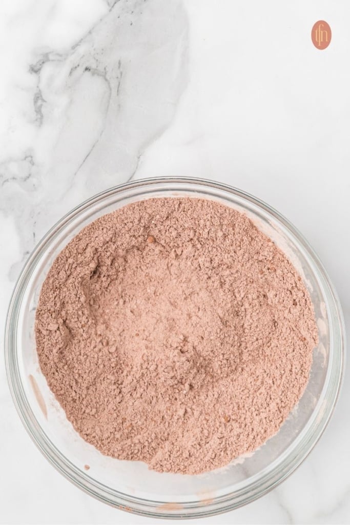 a bowl of cocoa powder.