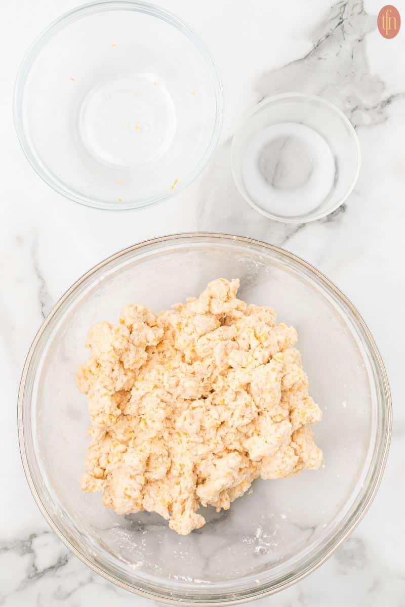 A bowl of batter for biscuits.