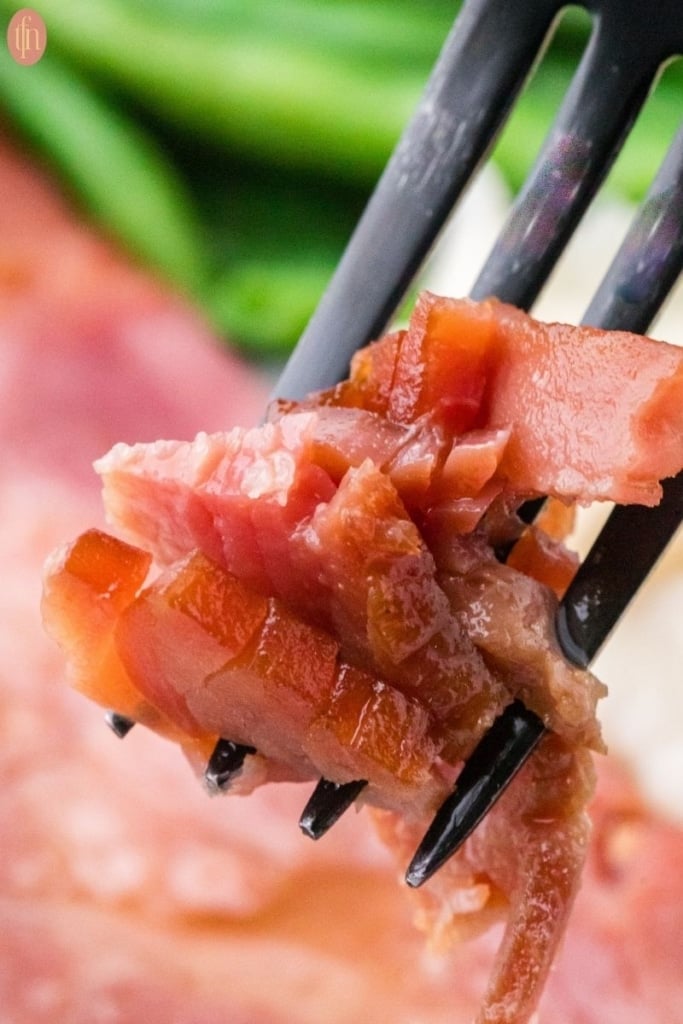 dr pepper ham on a fork.