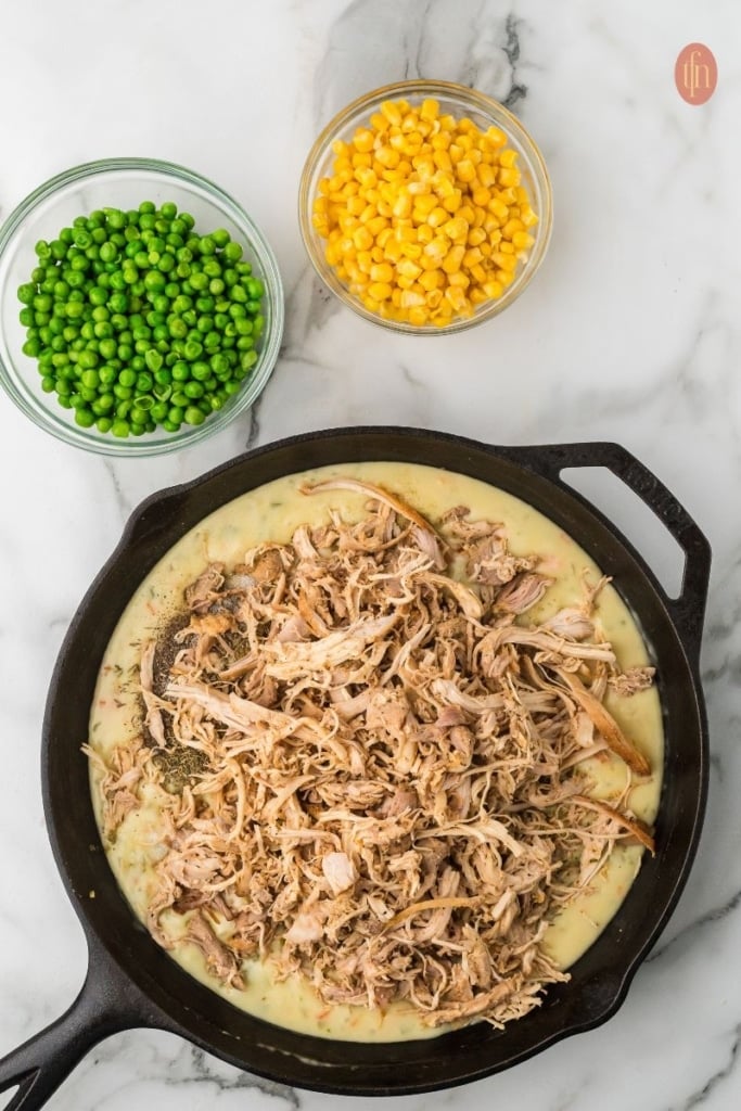 chicken pot pie with biscuit topping ingredients.