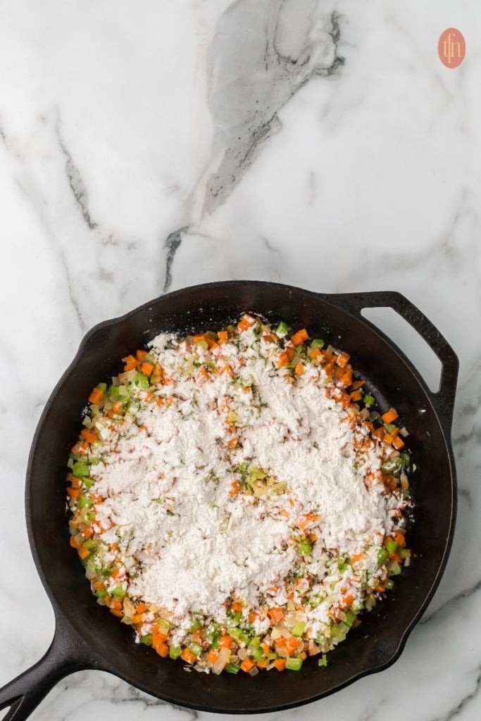 chicken pot pie with biscuit topping ingredients.