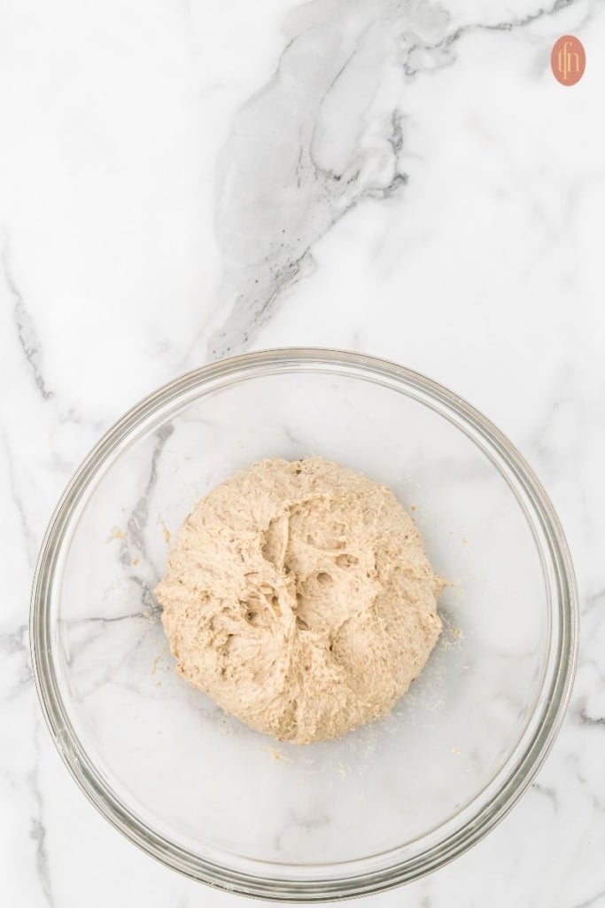 a dough in a bowl.