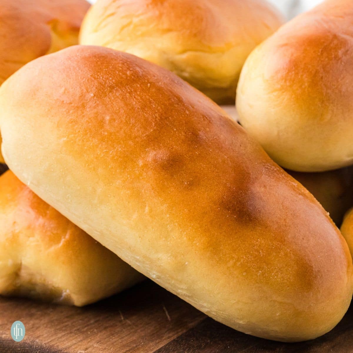 a close up shot of a hotdog bun.