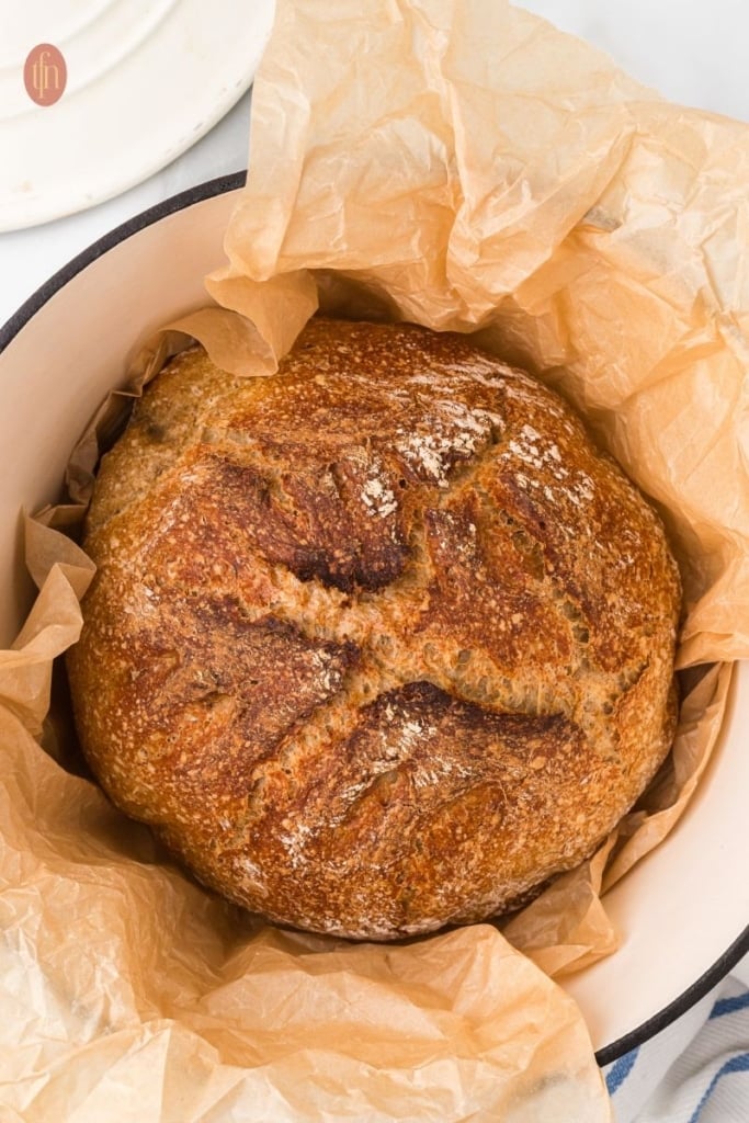 a bowl of sourdough bread rye recipe.