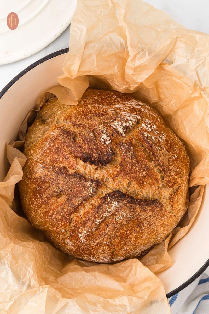 a bowl of sourdough bread rye recipe.