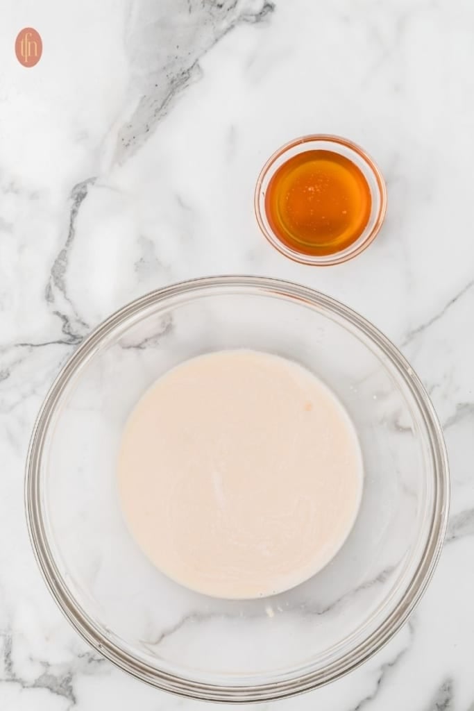 two bowls of ingredients for dinner roll.