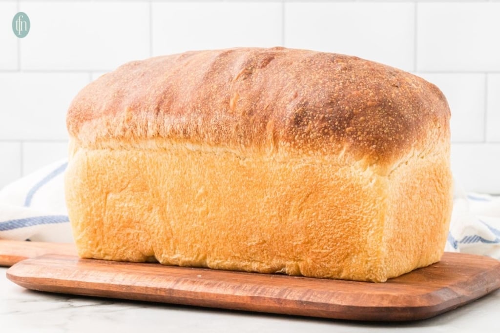 Sourdough Sandwich Bread on a wooden board.