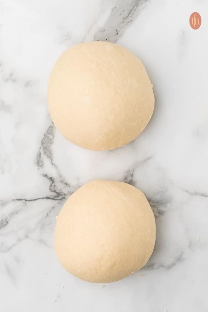 a two round pizza dough.
