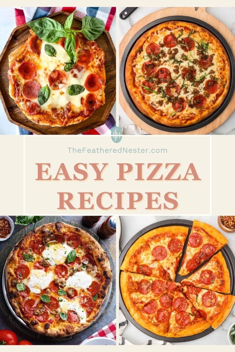 Titled graphic collage for Easy Pizza Recipes.