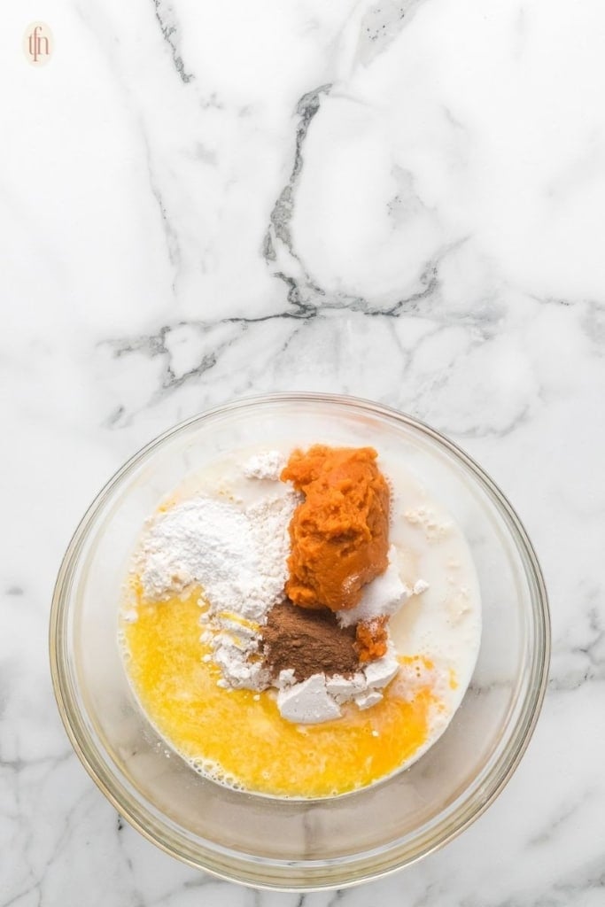 pumpkin pancakes prep image.