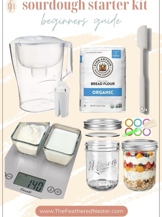 collage image of Sourdough Starter Kit.