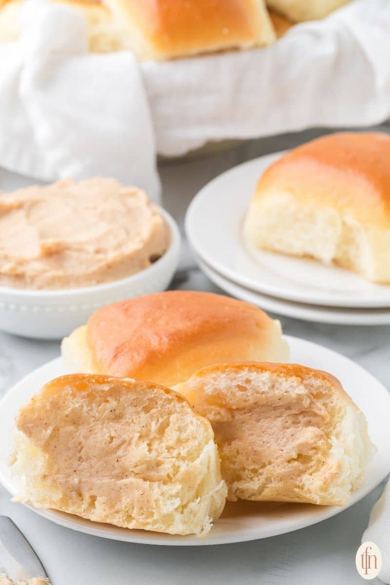 Texas Roadhouse Rolls with butter.