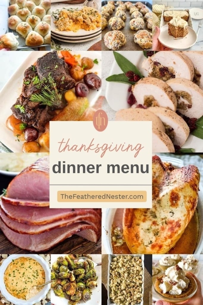 My Thanksgiving Dinner Menu collage image.