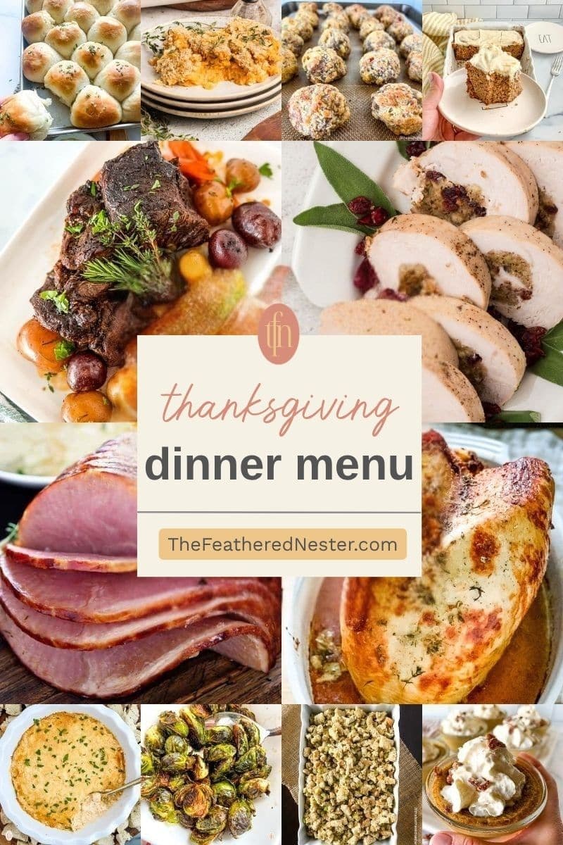 My Thanksgiving Dinner Menu collage image.