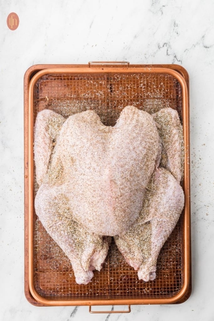 Turkey with Dry Brine prep.